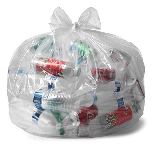 ALuf Plastics 33 galões 2 mil Sacos de lixo para serviço pesado transparente - 33 x 39 - pacote de 100 - para reciclagem,