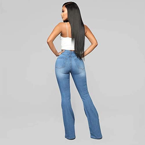 Jeans femininos pernas magras calças largas Cintura bolso de bolso de jeans High Jeans Jeans Jeans Jeans Jeans Jeans para mulheres