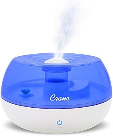 Crane pessoal Ultrassonic Cheol Mist umidificador, para hotéis em casa viagens e escritório, 0,2 galão, filtro livre, azul e branco