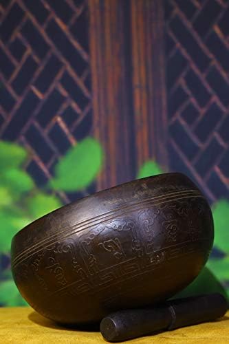 Siyao 6 Tibete Buddhismo Old Bronze Beat Boleteira Gravada Buda Bowl Turnando Tibetano Artefatos Tibetanos