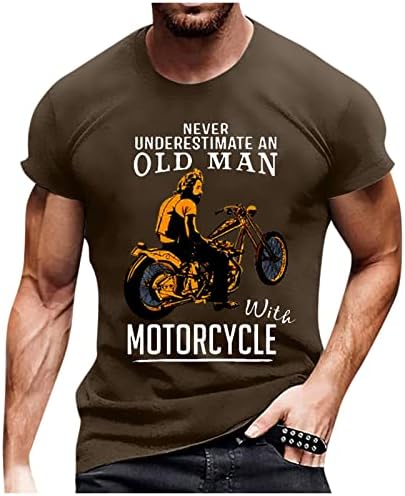 Camisas para homens nunca subestimam um velho Man Graphic Inspiration Tamts redondos no pescoço de manga curta tops