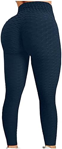 Calças de ioga Yalfjv para mulheres PLUS TAMANHA LONA CANTA LONA ioga Bubble High feminino Running Hip Fitness calças levantando