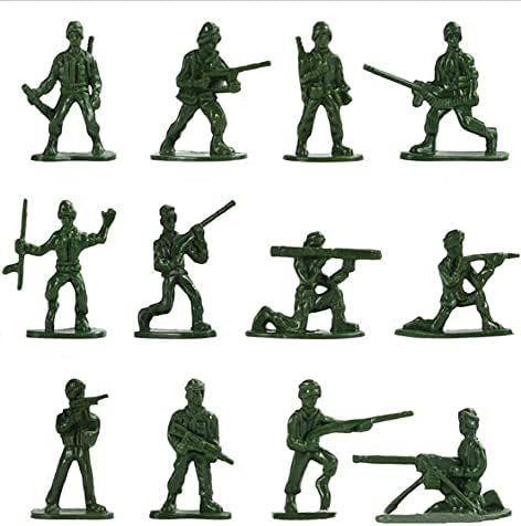 Haptime 100 PCs Vários soldados de brinquedos de pose, homens de soldados verdes do exército, soldados de brinquedos figuras