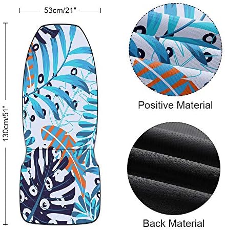 Youngkids Summer Tropical Leaf Print Car Seat Capas de 2 peças Conjunto de peças de carro frontal universal Cusho