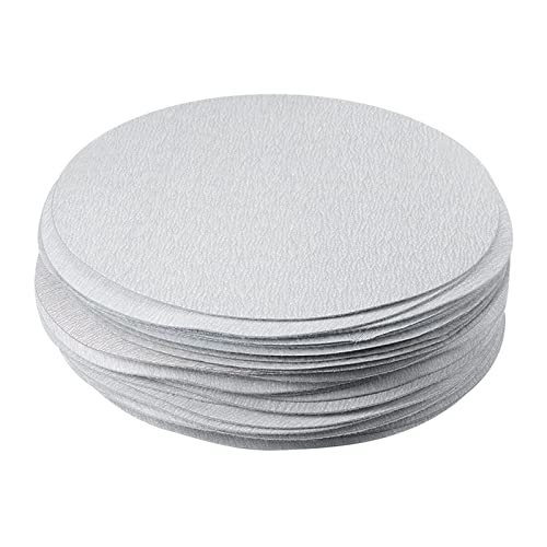 Kozelo 50 PCs Lixando discos de gancho e apoio de loop - [6 polegadas x 800 grãos] Oxido de alumínio Branco Papers para