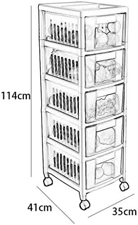 Armário de armazenamento de plástico Caixa de armazenamento de gaveta de costura estreita com prateleiras de canto de roda unidades de prateleira de armazenamento de cubo de cubo de armazenamento Banheiro prateleira mumujin