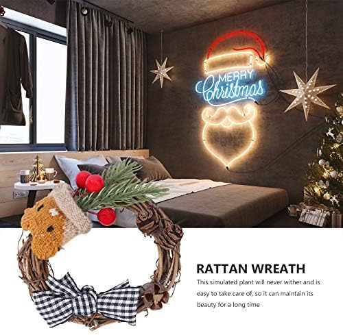 ABAODAM 1PC Mini Rattan Weaving Wraitring Garland com tema de Natal adorável decoração de casa