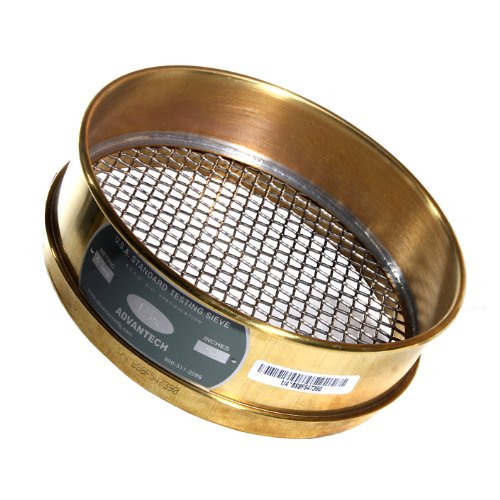 Sieves de teste de latão da Advantech, 12 de diâmetro, malha de 0,25, meia altura