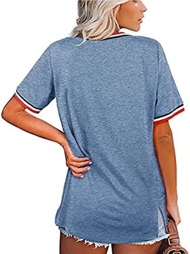 Garotas adolescentes V Gráfico de algodão de pescoço solto Fit Relaxed Brunch African Top camiseta para mulheres outono verão