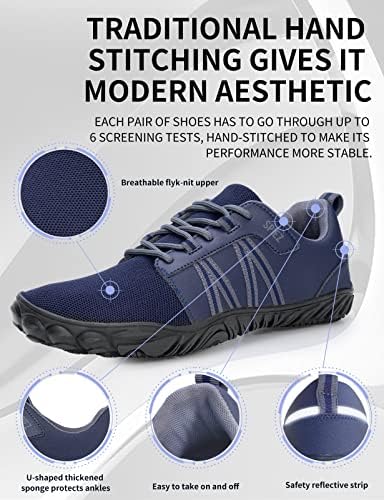 SPIEZ Barefoot Running Shoes Mens - Sapatos zero minimalistas de dedos largos, adequados para treinar caminhadas para nos caminhar