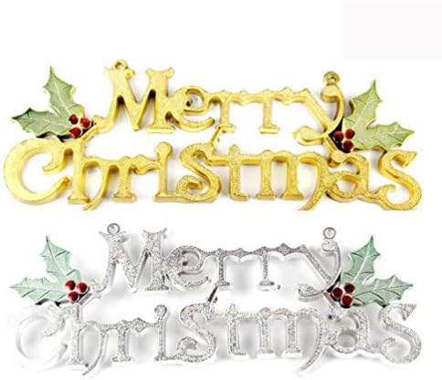 Valiclud Natividade Ornamentos Feliz Christmas Door Sign 15 cm de Natal Golden Christmas Placa Plástico Placa Placas Places para