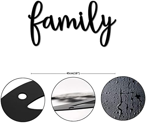 Alioyoit Família Palavra Decorativa Metal Sign Família sinal de família personalizável Corte de parede de metal de ferro grande para