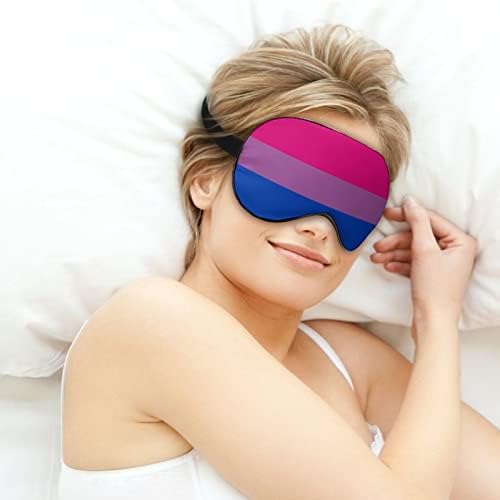 Bissexual Bandeira LGBT Funny Sleep máscara de olho macio cobertura de olhos macios com sombra noturna de cinta ajustável para homens Mulheres