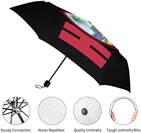 Guam Flag Home 3 Folds Umbrella Umbrella Anti-Uvrove Guarda Automática Automática da moda