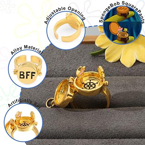 Yessireel spinner bff ring bob bff bff, melhor amigo anéis para meninas adolescentes anéis ajustáveis ​​para mulheres anéis