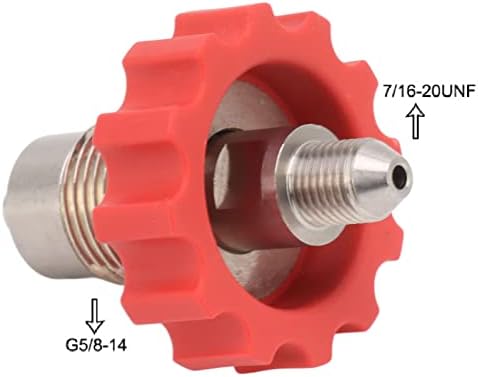 Adaptador de tanque de gás NAROOTE CO2, instalação fácil G5/8 a 7/16-20 Adaptador de recarga de gás aço inoxidável para