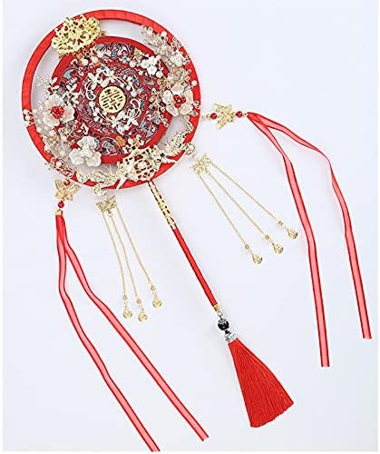 Albert Double Circle Group Fan Double Novo Niang Xiuhe Hanfu Hand segurando uma flor Antiga fã de casamento de vento segurando