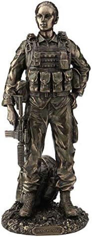 Veronese Design U.S. feminina Soldado Estátua Presentes Militares Escultura Presentes de decoração de resina bronzeada