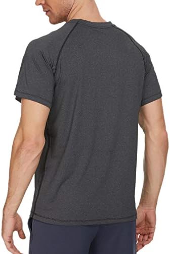 Janmid Men's Quick seco de manga curta Camiseta Sun Protection Running Workout Shirts