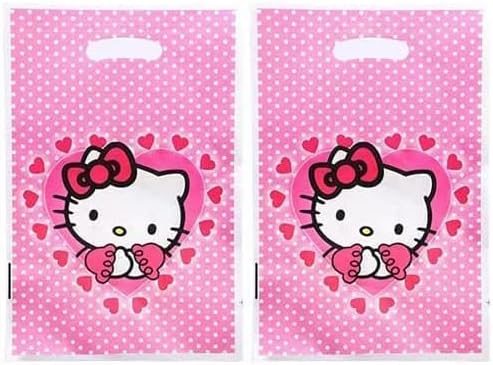 Adilaidun 30pcs Hello Cat Kitty Birthday Party Gift Bags Sacos de doces Bolsas Goody