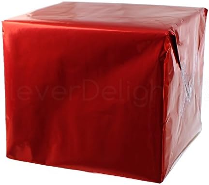 CleverDelights 4 Rolls Metallic Red embrulhens