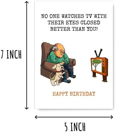 NVGIFTS Ninguém assiste TV com os olhos fechados melhor que você - Cartão de feliz aniversário engraçado para papai vovô - Cartão de Greeting de Aposentadoria de Aniversário.