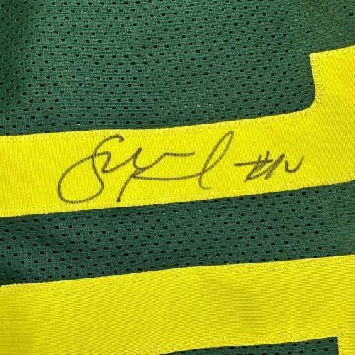 Autografado/assinado Bird Bird Seattle Green Basketball Jersey JSA CoA - Basquete universitário autografado