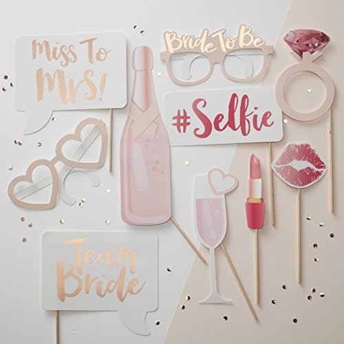 Ginger Ray Hen Party Rose Gold Team Gold Bride Photo Booth Props Game alternativo - Team noiva