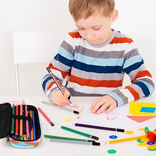 Caixa de lápis Guerotkr, bolsa de lápis, bolsa de lápis, estética da bolsa de lápis, padrão de arte em escala de peixes coloridos