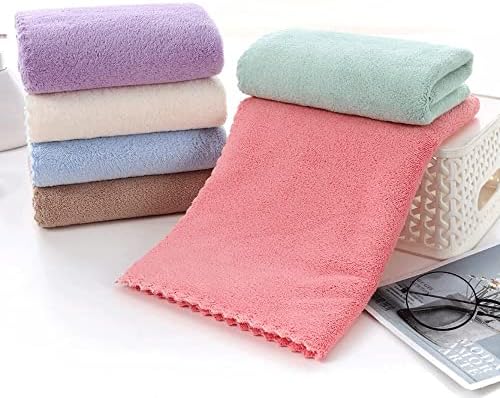 Yebdd Microfiber toalha de algodão Face Face Banheiro Homome de algodão e mulheres Menor absorvente Toalha sem fiapos 6pcs
