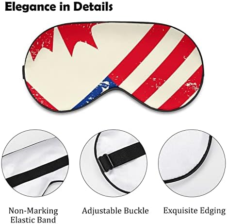 American e Canada Flag da máscara de olho impressa no sono capa de olhos macios com sotave de sota