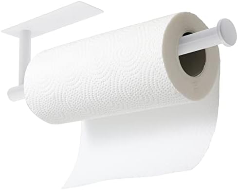 Teaoo White Paper Toarder - Sobrista de toalhas de papel de armário para cozinha, rolagem de toalha de papel adesivo para toalha de banheiro, categoria de papel de papel preto fosco montado na parede, SUS304 Aço inoxidável