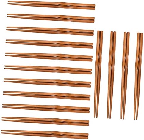 Hanabass 15 pares de pauzinhos de madeira reutilizáveis ​​pauzinhos de utensílios de mesa chineses pauzinhos de tabela de pauzinhos reutilizáveis ​​pauzinhos de cozinha de bambu frigideiras pagoas de cozimento