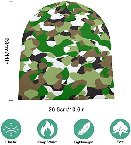 Baikutouan Camuflagem Prinha Chapéus de gorro para homens Mulheres com tampa de crânio de designs