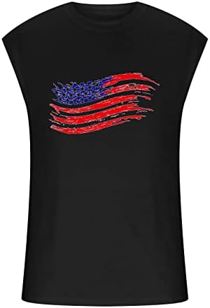 4 de julho Tampo de tanques para homens Vintage American Flag Padrelted Vest 2023 Camisa patriótica Tops de treino sem mangas