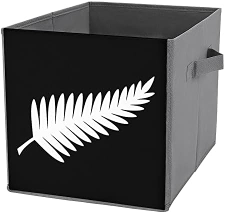 Nova Zelândia Maori Fern Grandes Cubos Bins de armazenamento de lona Caixa de armazenamento de lona Organizadores do armário para