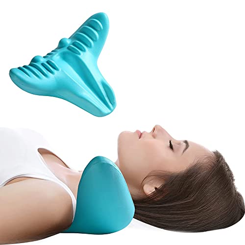 Travesseiro de massageador de pescoço e ombro Riipoo, maca relaxante no pescoço, dispositivo de tração cervical para alívio da dor