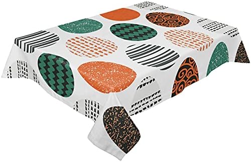 Doremihome Feliz toalha de mesa do retângulo de páscoa 52x70in - toalha de mesa de poliéster à prova d'água, decoração de cozinha de tampa de mesa para uso de buffet de jantar para uso externo interno, ovos de Páscoa de Páscoa Geométrica Colorida
