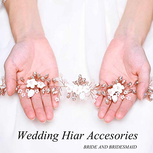 Catery Flower Bride Wedding Folhela Crystal Pearl Rhinestone Hair Vine Braid Babys Breath capieces Acessórios de cabelo de noiva para