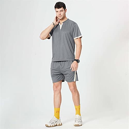 Ternos de moda para homens fitness Outdoor Plus Tamanho do tamanho de duas peças Esportes de verão Running Leisure Tuxedo Night Vestido Gray