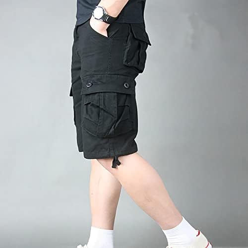 Ymosrh shorts masculinos Casual Coloque as calças cortadas de várias bolsos de várias bolsos externos de calças de pernas retas cargas para homens