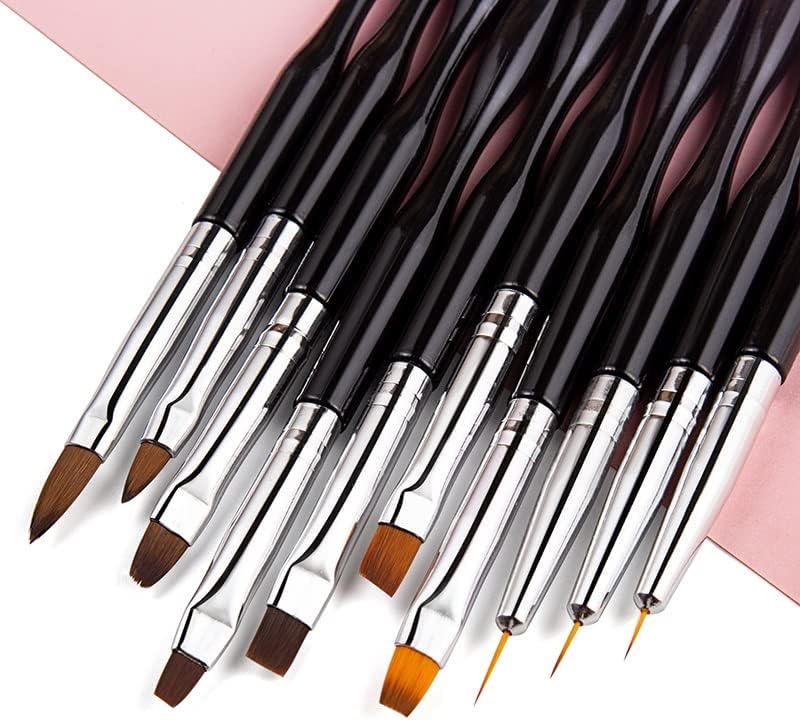 N/A UNID ALT Brush Set Line Desenho de Pen Gel Extension Builder Petal Pattern Painture Brushes Plástico Manicure Tool Tool