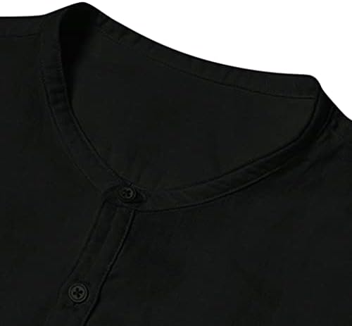 Camisa masculina de linho de algodão V de pescoço - manga curta Hippie Casual Tops espalhados colarinho de verão simples blusa de camiseta