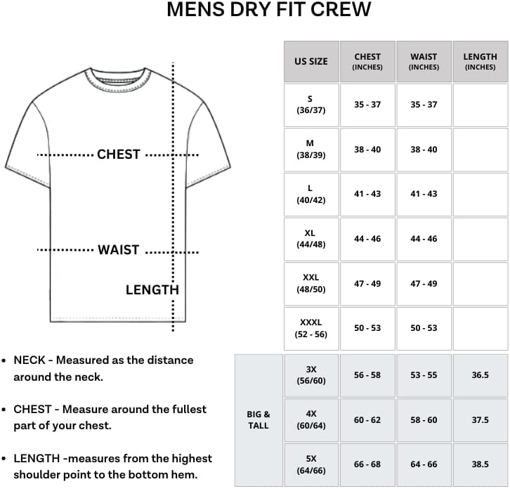 Real Essentials 5 Pack: Men's Dry-Fit Wicking Wicking ATIVO ATHLETIC Performance Crew T-Shirt