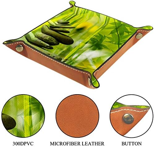 Meditação Folhas de pedra Folhas práticas Bandeja de armazenamento de couro de microfibra Bandeja de mesa de cabeceira