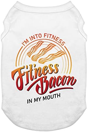 Eu gosto de bacon de fitness no meu tanque de cachorro na boca - camiseta de cachorro de bacon - roupas de cachorro para cães