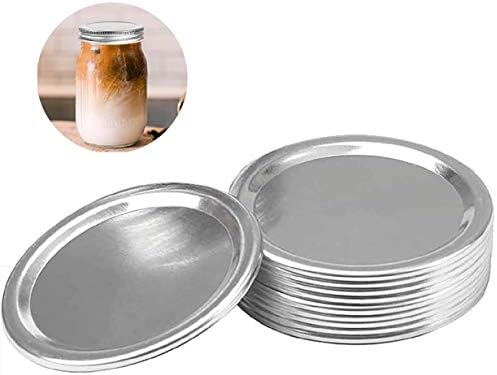 Antool Mason Jar tampas para conservas, tampas da boca regular, tampas do tipo dividido, tampas de metal de armazenamento, tampas de conservas