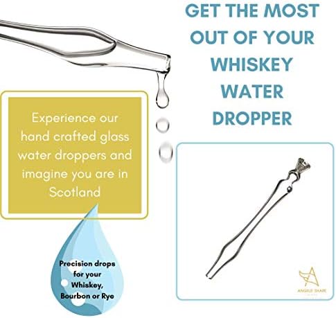 Gropper de água de uísque de vidro com tampo de cardo, fabricado à mão na Escócia - Whisky Witching Pipete para escocês,