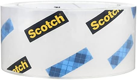 Fita de embalagem pesada escocesa, 1,88 x 54,6 m, projetada para embalagem, envio e correspondência, selo forte em todos os