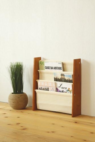 Nagai Kosan Canvas Magazine Rack, W, Brown, largura 20,1 x profundidade 5,5 x altura 21,7 polegadas